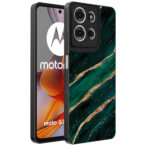 Motorola Moto G75 telefoonhoesje met groen goud marmer opdruk (1)