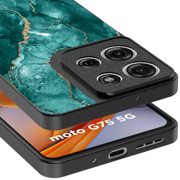 Motorola Moto G75 telefoonhoesje met groen marmer opdruk (4)