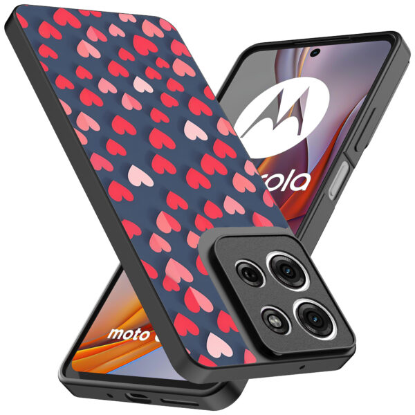 Motorola Moto G75 telefoonhoesje met hartjes opdruk klein (2)