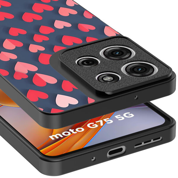 Motorola Moto G75 telefoonhoesje met hartjes opdruk klein (4)