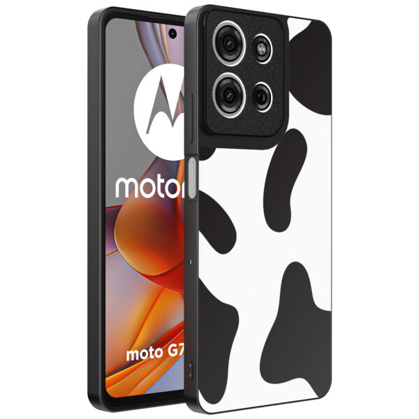 Motorola Moto G75 telefoonhoesje met koeienvlekken opdruk (1)
