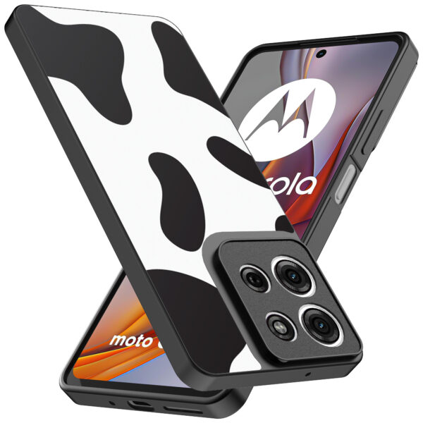 Motorola Moto G75 telefoonhoesje met koeienvlekken opdruk (2)