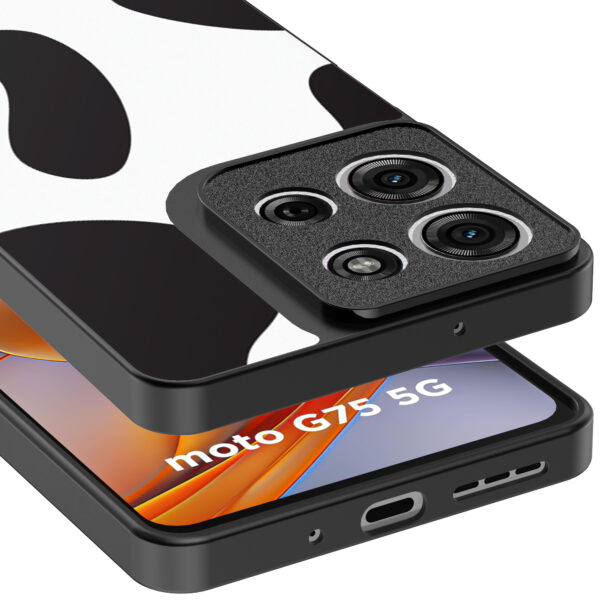 Motorola Moto G75 telefoonhoesje met koeienvlekken opdruk (4)