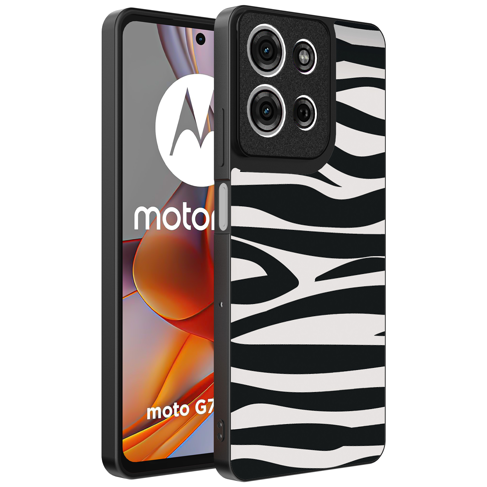 Motorola Moto G75 telefoonhoesje met zebra opdruk (1)
