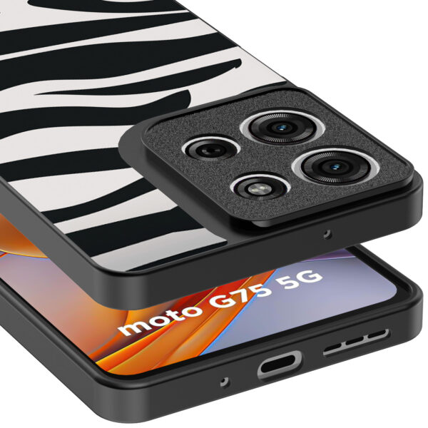 Motorola Moto G75 telefoonhoesje met zebra opdruk (4)