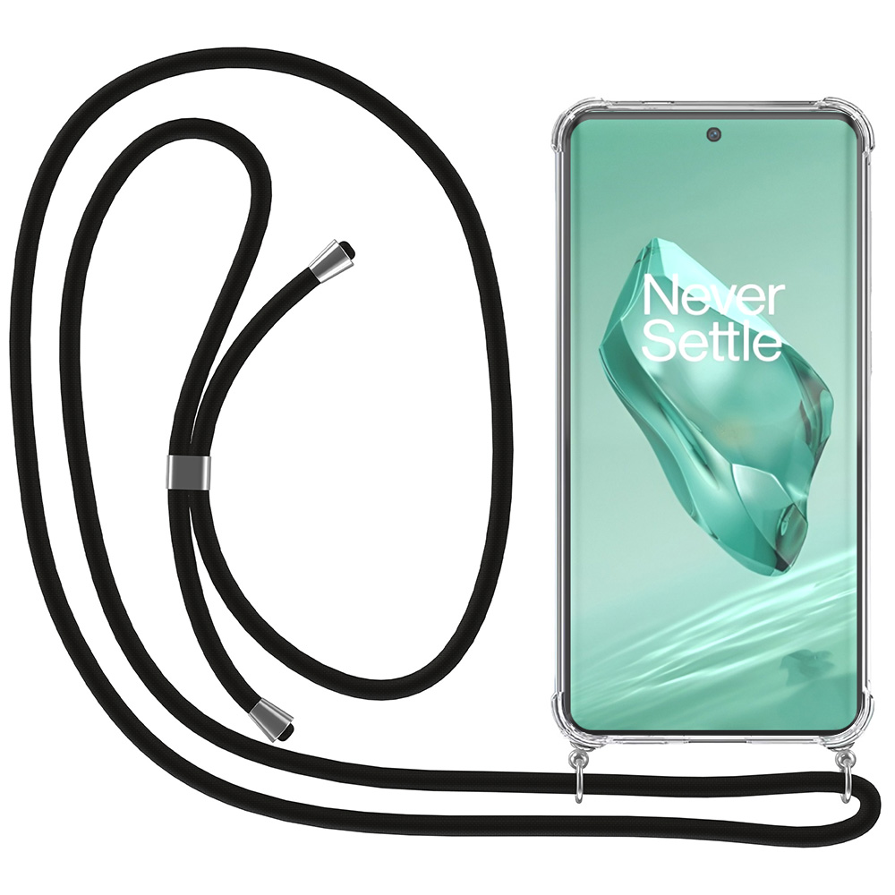 OnePlus 12 transparant hoesje met koord en stootrand