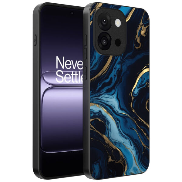 OnePlus 13T telefoonhoesje met blauw goud marmer opdruk (1)
