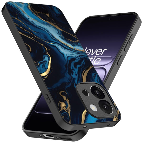 OnePlus 13T telefoonhoesje met blauw goud marmer opdruk (2)