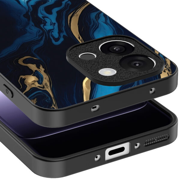 OnePlus 13T telefoonhoesje met blauw goud marmer opdruk (4)