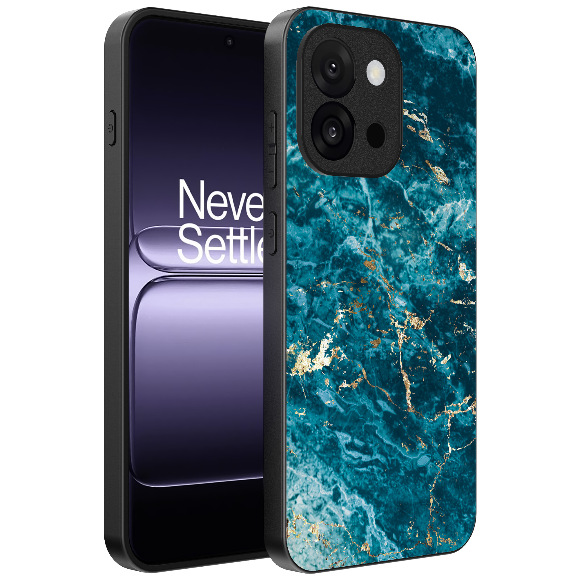 OnePlus 13T telefoonhoesje met blauw marmer opdruk (1)