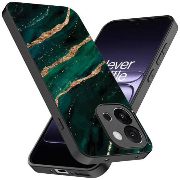 OnePlus 13T telefoonhoesje met groen goud marmer opdruk (2)