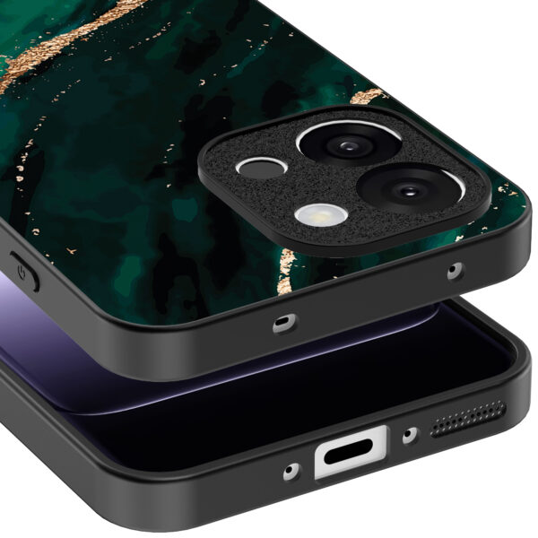 OnePlus 13T telefoonhoesje met groen goud marmer opdruk (4)