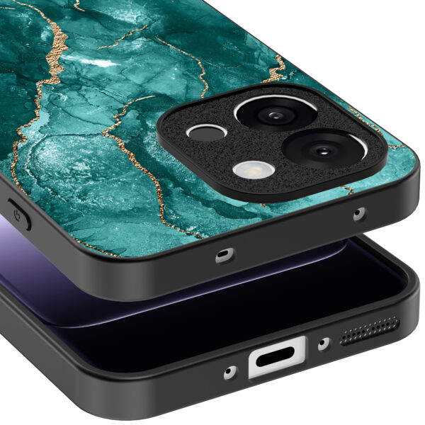 OnePlus 13T telefoonhoesje met groen marmer opdruk (4)