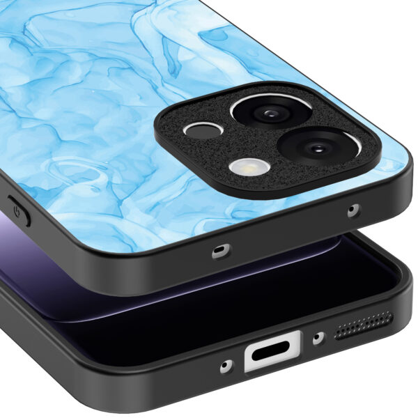 OnePlus 13T telefoonhoesje met lichtblauw marmer opdruk (4)