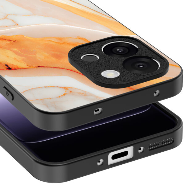 OnePlus 13T telefoonhoesje met oranje marmer opdruk (4)