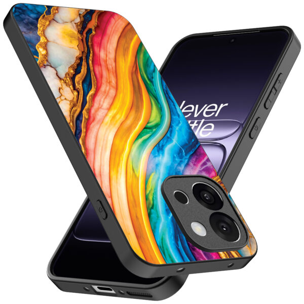 OnePlus 13T telefoonhoesje met regenboog goud marmer opdruk (2)