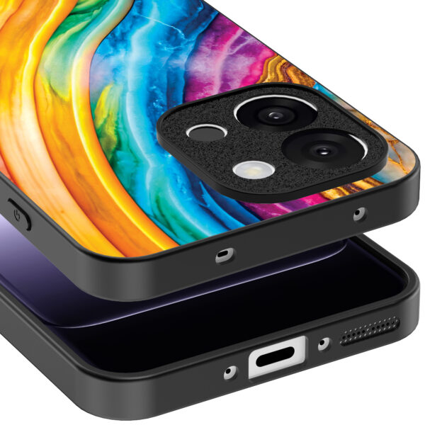 OnePlus 13T telefoonhoesje met regenboog goud marmer opdruk (4)