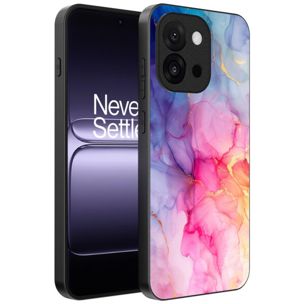 OnePlus 13T telefoonhoesje met regenboog marmer opdruk (1)