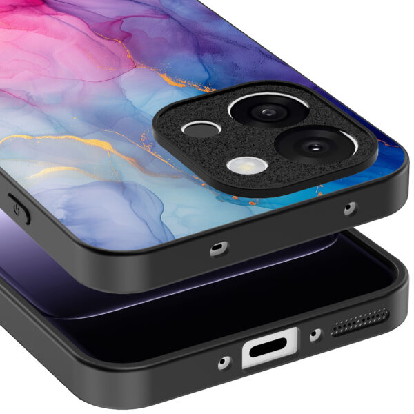 OnePlus 13T telefoonhoesje met regenboog marmer opdruk (4)