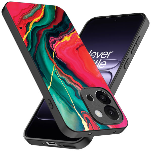 OnePlus 13T telefoonhoesje met rood groen marmer opdruk (2)