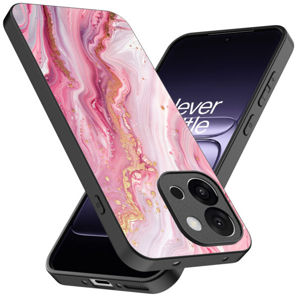 OnePlus 13T telefoonhoesje met roze marmer opdruk (2)