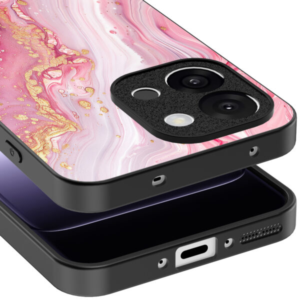 OnePlus 13T telefoonhoesje met roze marmer opdruk (4)