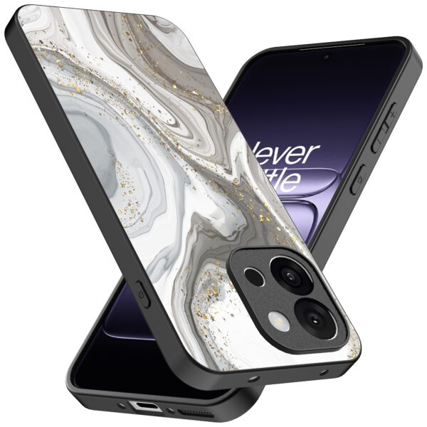 OnePlus 13T telefoonhoesje met zilver marmer opdruk (2)