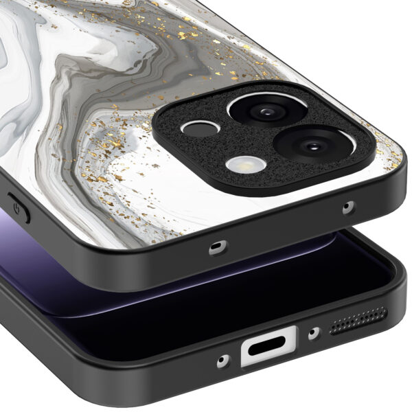 OnePlus 13T telefoonhoesje met zilver marmer opdruk (4)