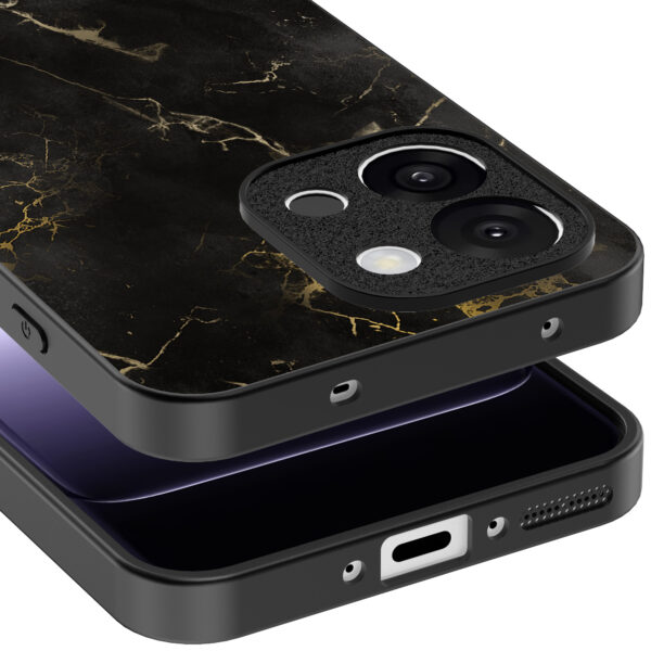 OnePlus 13T telefoonhoesje met zwart marmer opdruk (4)