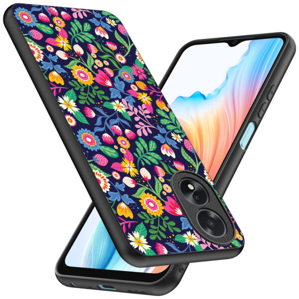 Oppo A18 telefoonhoesje met bloemen opdruk (2)
