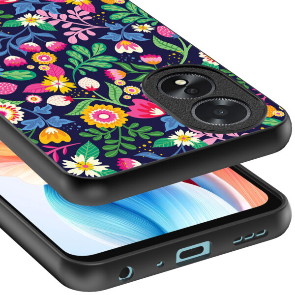 Oppo A18 telefoonhoesje met bloemen opdruk (4)