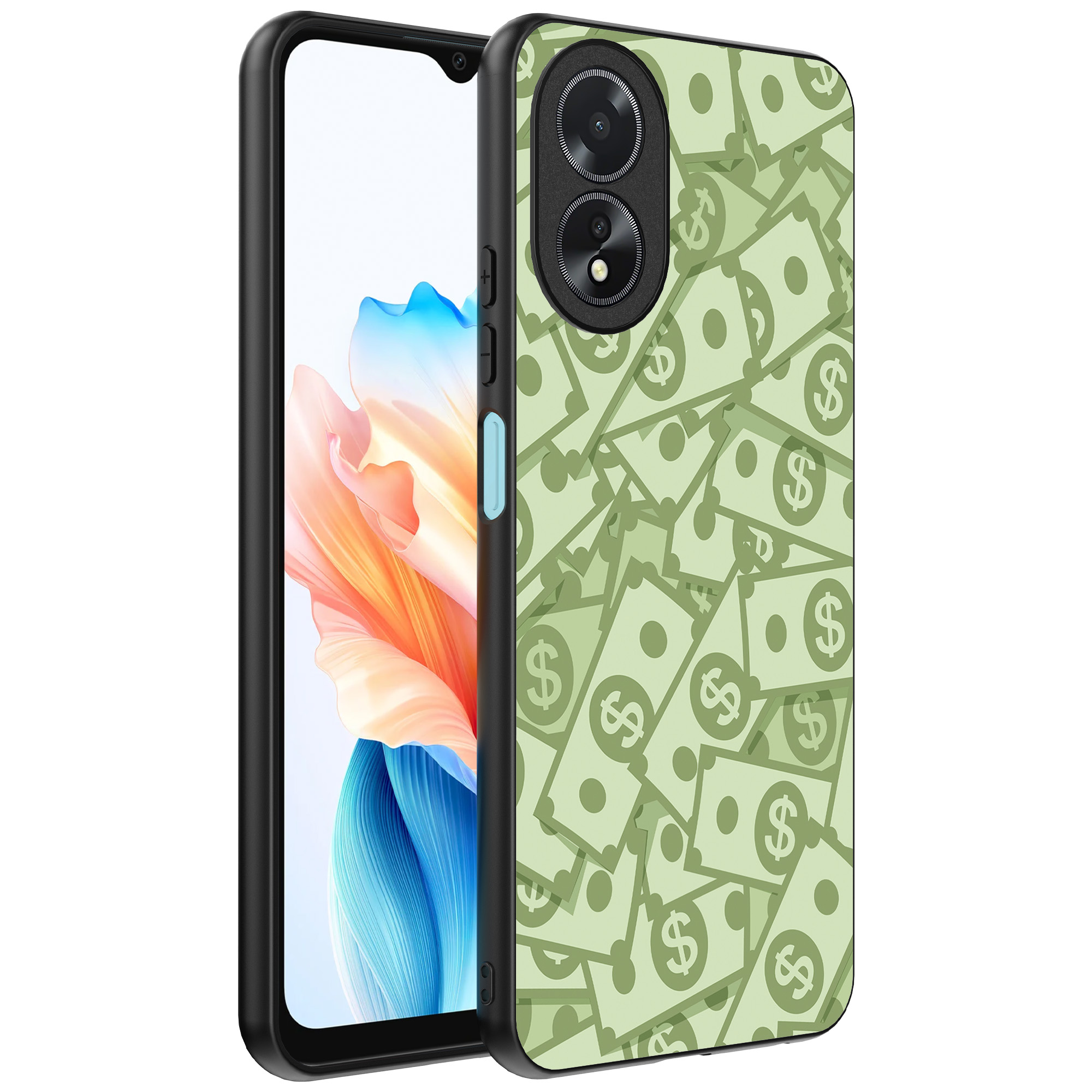 Oppo A18 telefoonhoesje met geld opdruk (1)