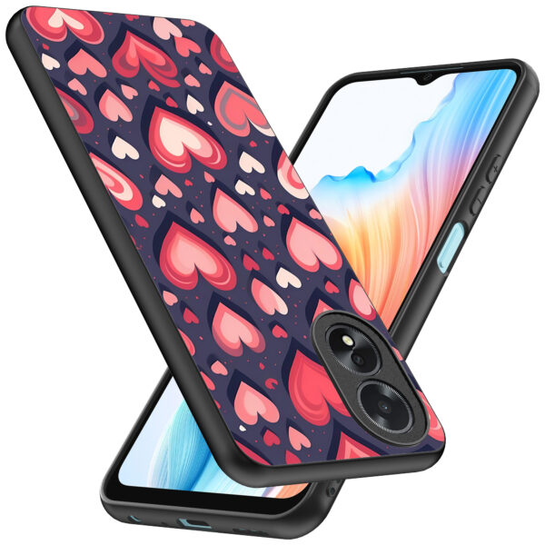 Oppo A18 telefoonhoesje met hartjes opdruk groot (2)
