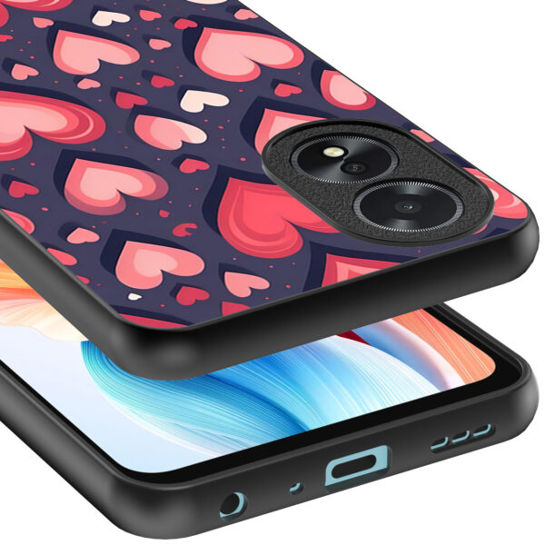 Oppo A18 telefoonhoesje met hartjes opdruk groot (4)