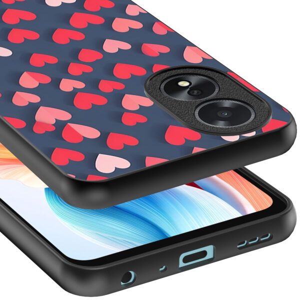 Oppo A18 telefoonhoesje met hartjes opdruk klein (4)