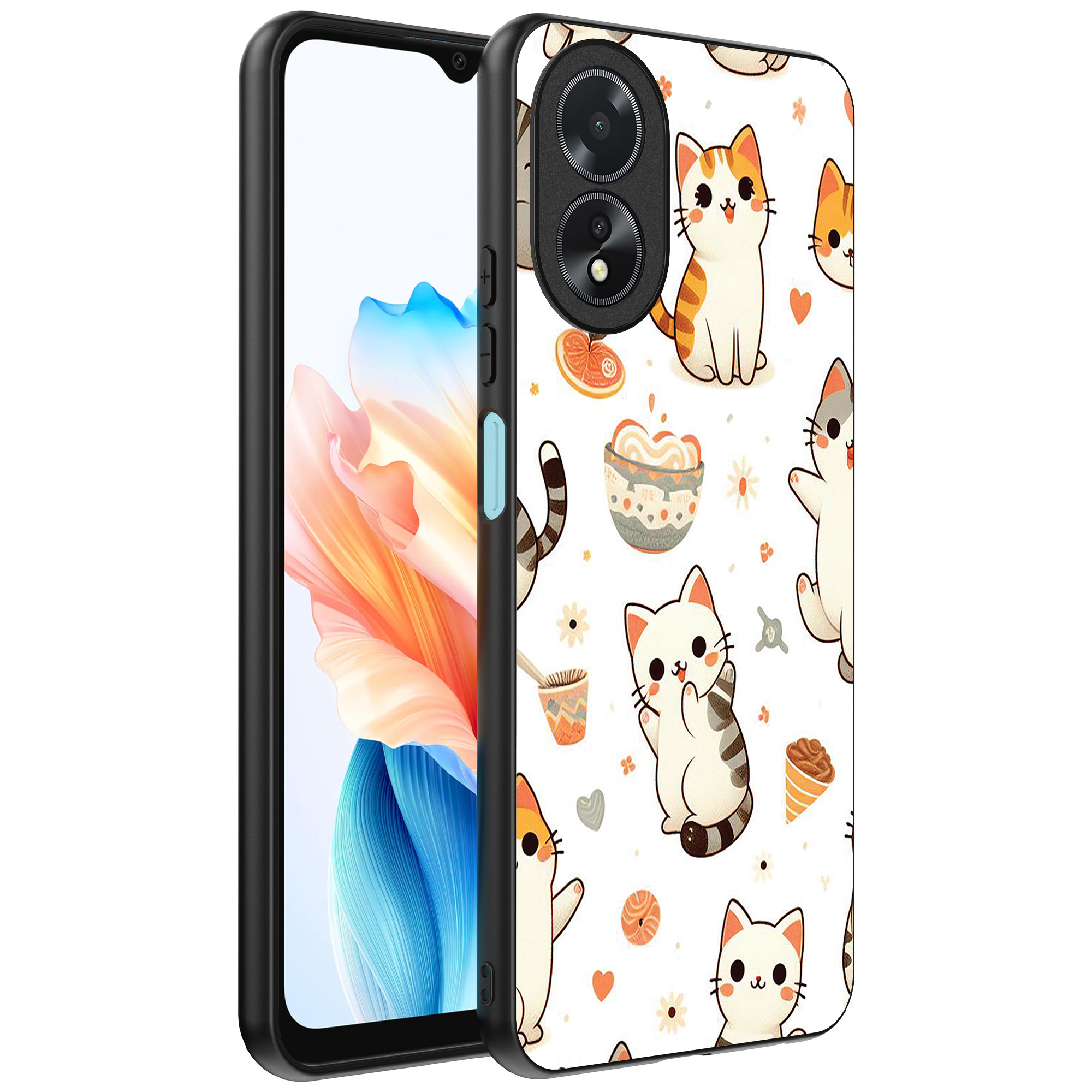 Oppo A18 telefoonhoesje met katten opdruk (1)