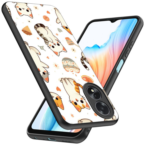 Oppo A18 telefoonhoesje met katten opdruk (2)