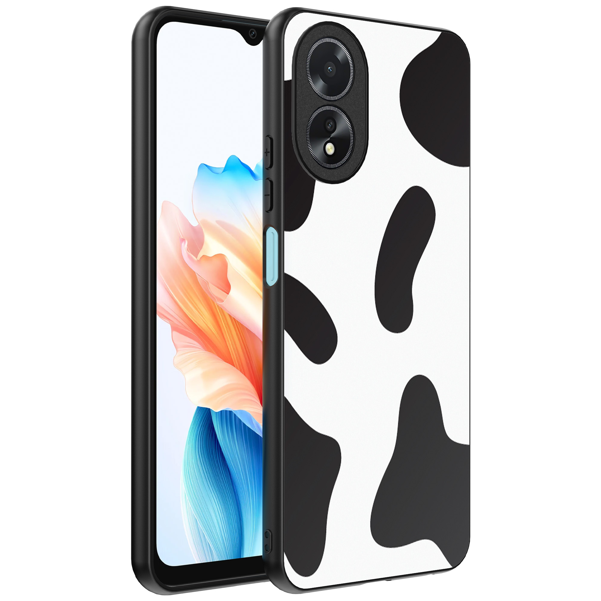 Oppo A18 telefoonhoesje met koeienvlekken opdruk (1)