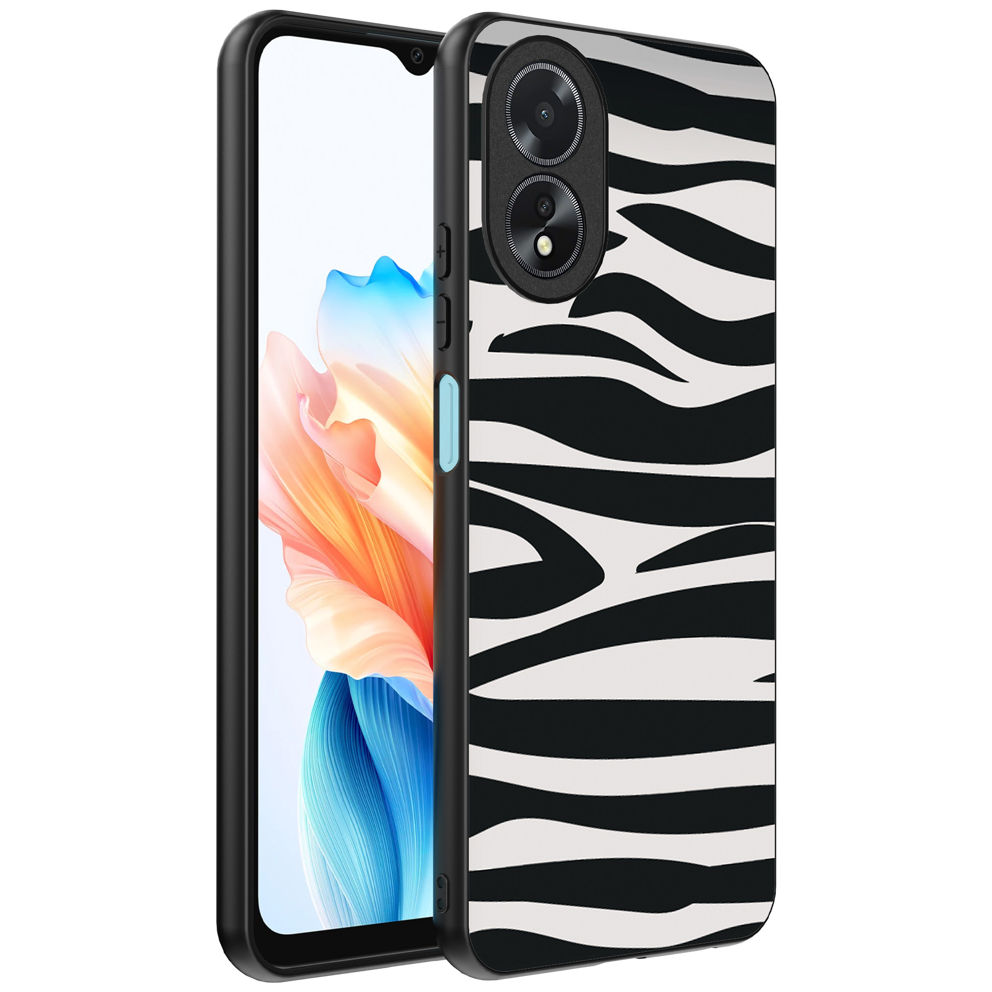 Oppo A18 telefoonhoesje met zebra opdruk (1)