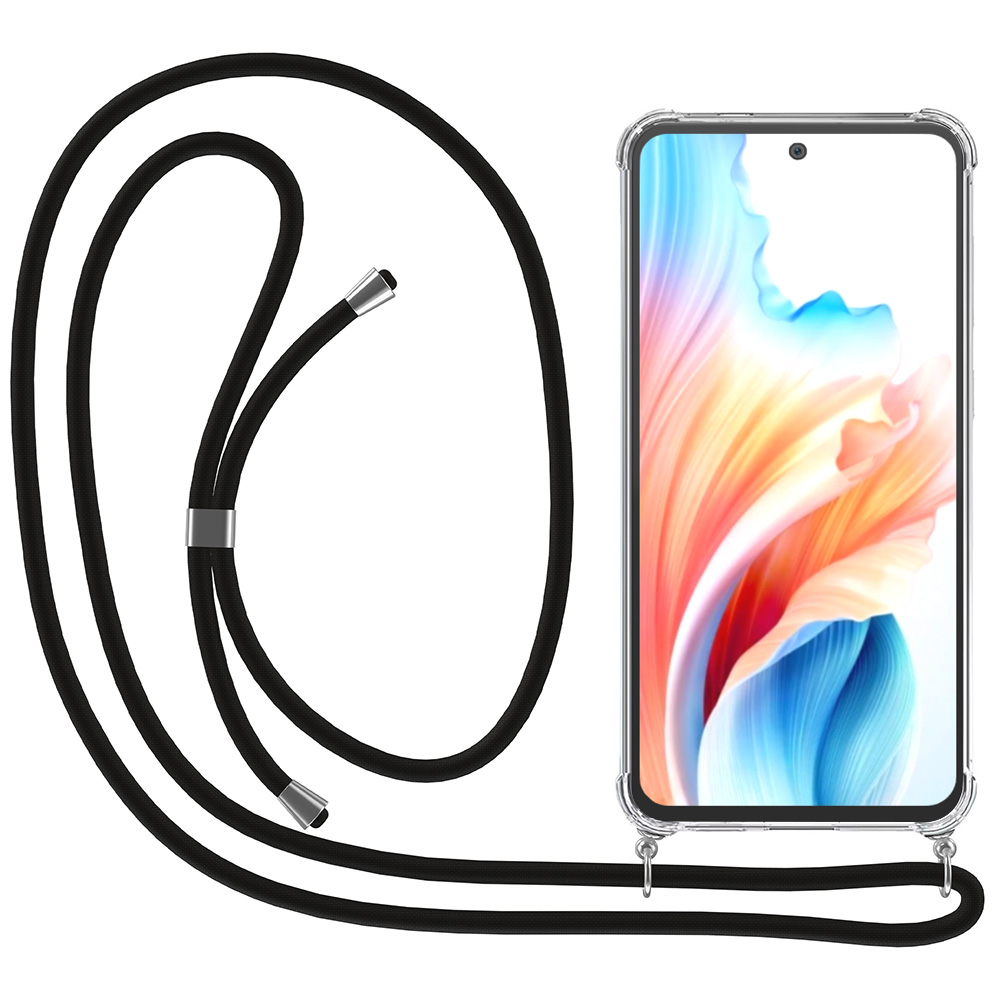 Oppo A2-A79 transparant hoesje met koord en stootrand