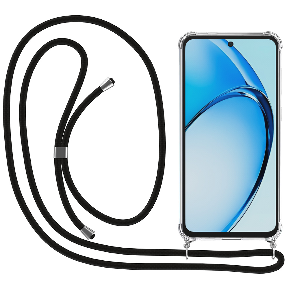 Oppo A3-A3X transparant hoesje met koord en stootrand