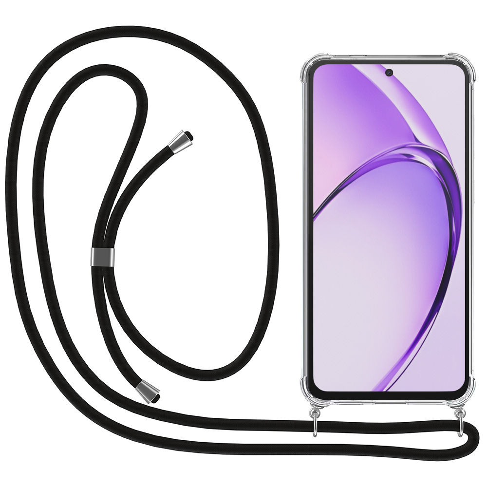 Oppo A3 Pro-A80 transparant hoesje met koord en stootrand