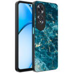 Oppo A60 telefoonhoesje met blauw marmer opdruk (1)