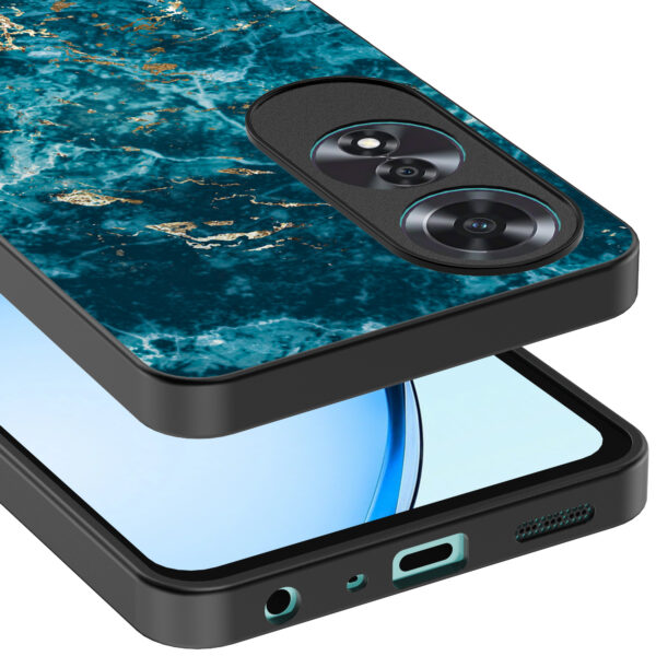 Oppo A60 telefoonhoesje met blauw marmer opdruk (4)