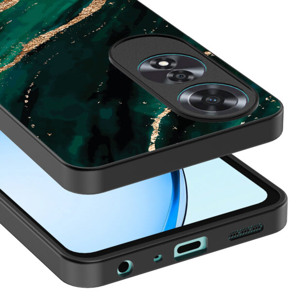 Oppo A60 telefoonhoesje met groen goud marmer opdruk (4)