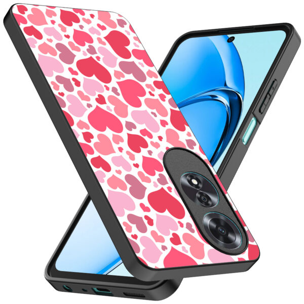 Oppo A60 telefoonhoesje met hartjes opdruk transparant (2)