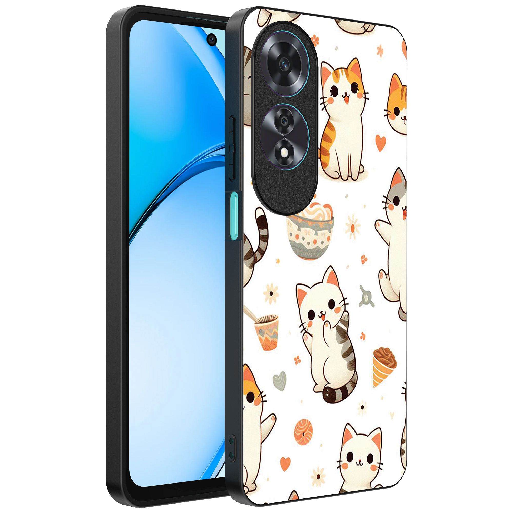 Oppo A60 telefoonhoesje met katten opdruk (1)