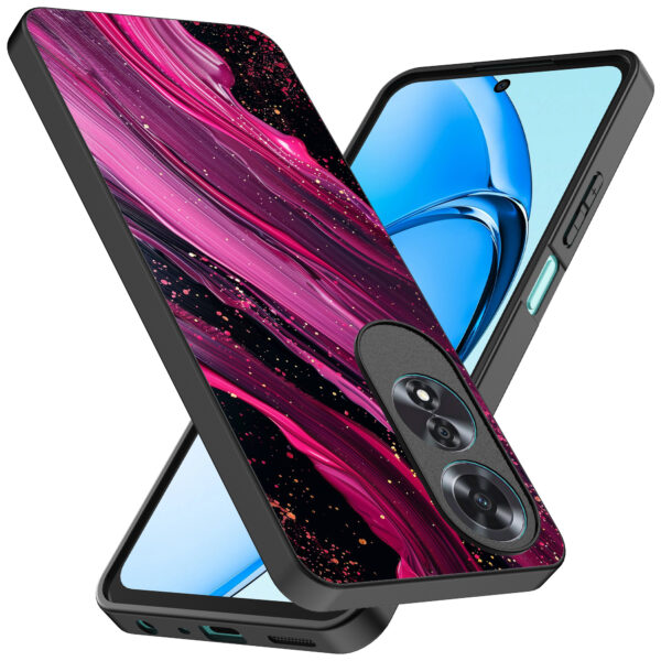 Oppo A60 telefoonhoesje met paars roze marmer opdruk (2)