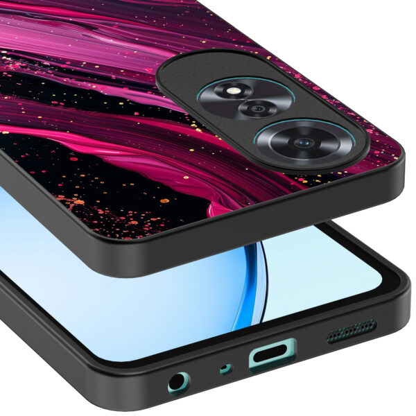 Oppo A60 telefoonhoesje met paars roze marmer opdruk (4)