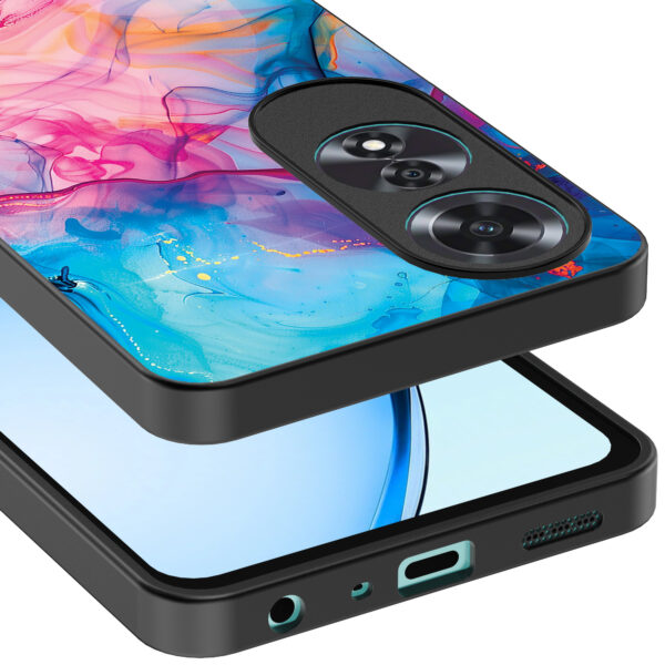 Oppo A60 telefoonhoesje met regenboog acryl marmer opdruk (4)